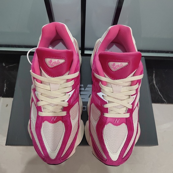 New Balance 9060 Fuchsia Pink Sneakers - Picture 2 of 7